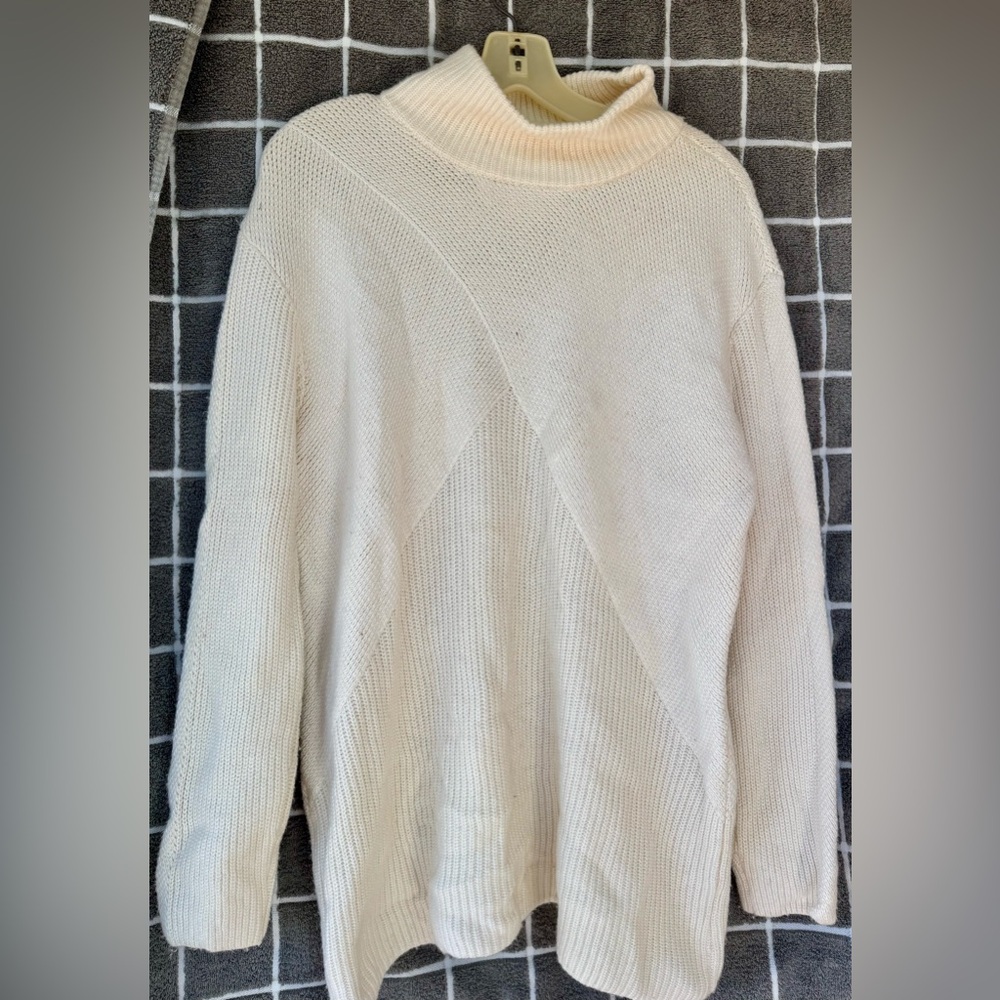 Talbots Chunky Ribbed Knit Split Cowl Neck Sweater